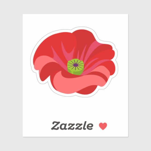 Beautiful Red poppy commemorative Aufkleber (Blatt)