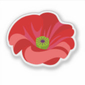 Beautiful Red poppy commemorative Aufkleber (Vorderseite)