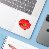 Beautiful Red poppy commemorative Aufkleber (Laptop mit iPhone)