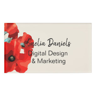 Beautiful Red Poppy ID Abzeichen Namenschild
