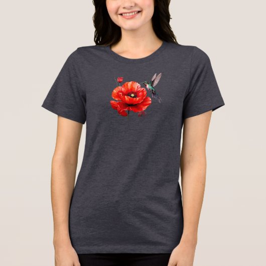 Beautiful Red Poppy In All Its Glory Tri-Blend Shirt (Vorderseite)