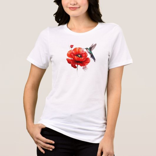 Beautiful Red Poppy In All Its Glory Tri-Blend Shirt (Vorderseite)