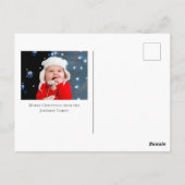 Beautiful Red Reindeer Christmas Foto Jolly Postkarte (Rückseite)