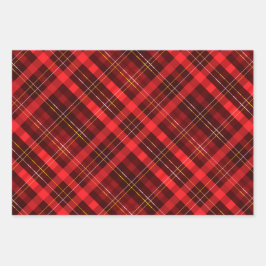 Beautiful red tartan geschenkpapier set