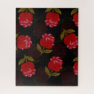 Beautiful Red translucent roses embroidery pattern Puzzle