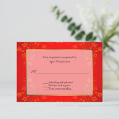 Beautiful Red Wedding RSVP Response Card Karte (Stehend Vorderseite)