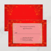 Beautiful Red Wedding RSVP Response Card Karte (Vorne/Hinten)