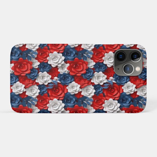 Beautiful Red White Bllower Garden Floral USA Case-Mate iPhone Hülle (Rückseite (Horizontal))