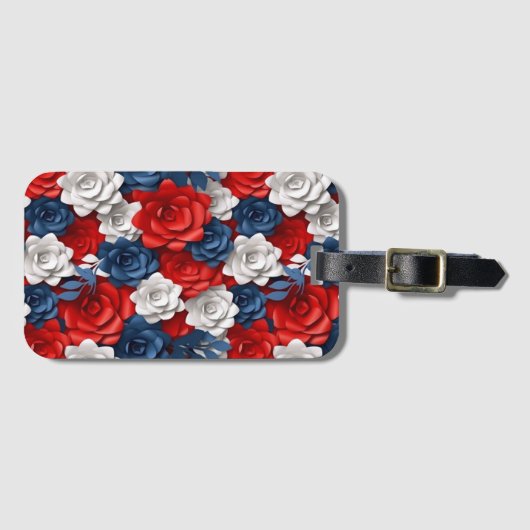 Beautiful Red White Bllower Garden Floral USA Gepäckanhänger (Vorderseite (Horizontal))