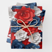 Beautiful Red White Bllower Garden Floral USA Geschenkpapier Set (Beispiel)