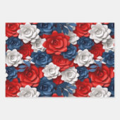 Beautiful Red White Bllower Garden Floral USA Geschenkpapier Set (Vorderseite)
