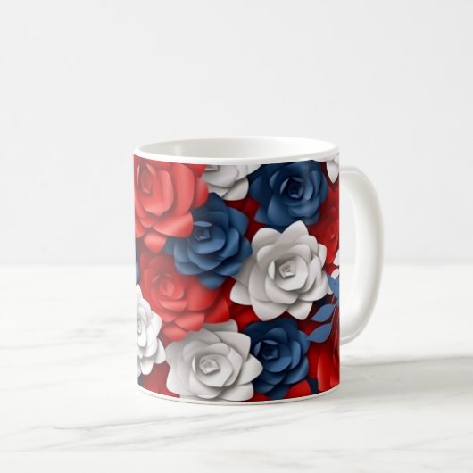 Beautiful Red White Bllower Garden Floral USA Kaffeetasse (VorderseiteRechts)