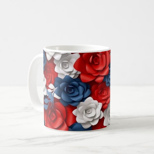 Beautiful Red White Bllower Garden Floral USA Kaffeetasse (Vorderseite Links)