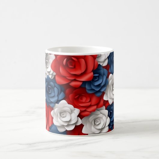 Beautiful Red White Bllower Garden Floral USA Kaffeetasse (Mittel)