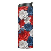 Beautiful Red White Bllower Garden Floral USA Thermosbecher (Nach links gedreht)