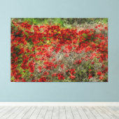 Beautiful Red Wildblume Anemones Abstrakte Kunst Leinwanddruck (Insitu (Holzboden))
