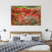 Beautiful Red Wildblume Anemones Abstrakte Kunst Leinwanddruck (Insitu (Schlafzimmer))