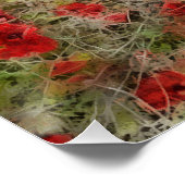 Beautiful Red Wildblume Anemones Abstrakte Kunst Poster (Ecke)