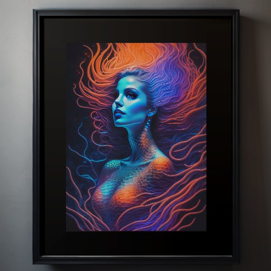 Beautiful Redhead Mermaid Poster