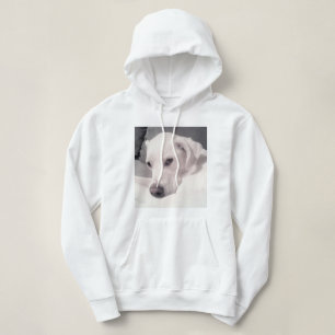 Beautiful Regal White Labrador Mix Dog Gray Hoodie
