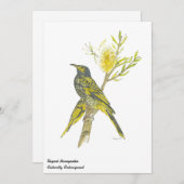 Beautiful Regent Honeyeater Bird Einladung (Vorne/Hinten)