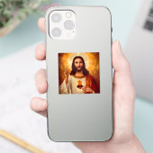 Beautiful religious Sacred Heart of Jesus image Aufkleber (Telefon)