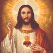 Beautiful religious Sacred Heart of Jesus image Aufkleber (Vorderseite)