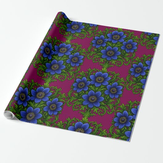 Beautiful retro floral  geschenkpapier (Ungerollt)