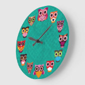 Beautiful Retro Owl Clock Große Wanduhr (Winkel)