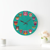 Beautiful Retro Owl Clock Große Wanduhr (Zuhause)