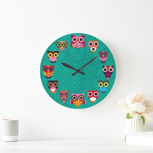 Beautiful Retro Owl Clock Große Wanduhr (Zuhause)