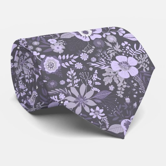 Beautiful retro style blue pastel floral pattern krawatte (Gerollt)
