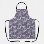 Beautiful retro style blue pastel floral pattern schürze (Vorderseite)