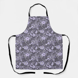 Beautiful retro style blue pastel floral pattern schürze