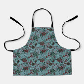 Beautiful retro style blue pastel floral pattern schürze (Vorderseite)
