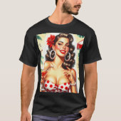 Beautiful Retro Woman Illustration T-Shirt (Vorderseite)