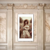 Beautiful Rococo Woman in Field Poster