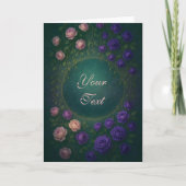 Beautiful Romantic Purple and Pink Roses Karte (Vorderseite)
