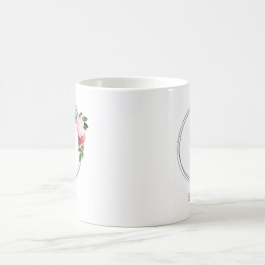 Beautiful Romantic Spring Monogram Flowers Kaffeetasse (Mittel)