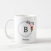 Beautiful Romantic Spring Monogram Flowers Kaffeetasse (Links)