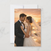 Beautiful Romantic Wedding Vows Sunset Beach Dankeskarte (Vorderseite)