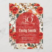 Beautiful Rose Accent Birthday Party Einladung (Vorne/Hinten)