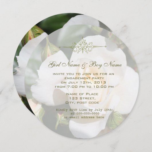 Beautiful Rose Blume Interaktion Party Einladung (Vorne/Hinten)