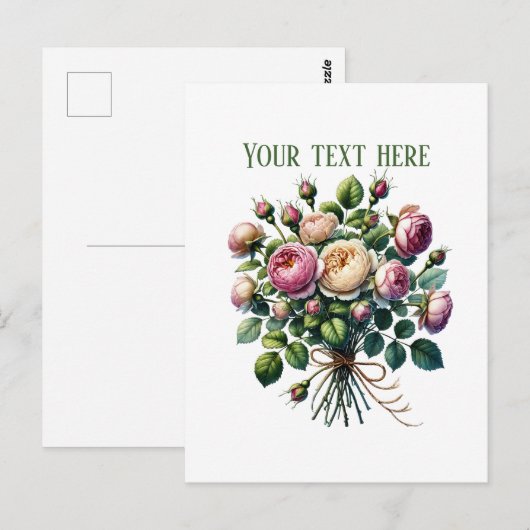 Beautiful rose bundle customizable postkarte (Vorne/Hinten)