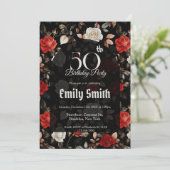 Beautiful Rose Themed Romantic Party Einladung (Stehend Vorderseite)