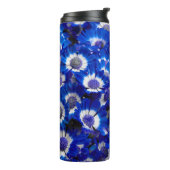 Beautiful Royal Blue Cineraria Blume Thermosbecher (Nach links gedreht)