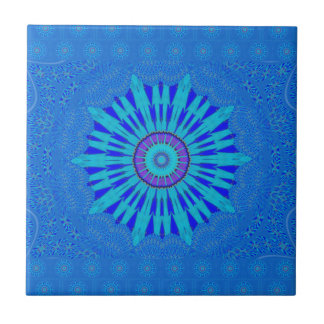Beautiful Royal Blue Mandala Kunst, Dichtung und M Fliese