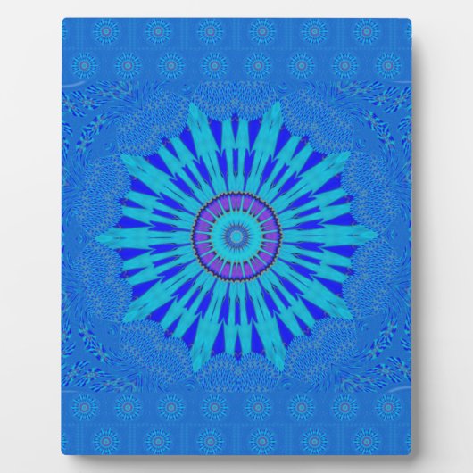 Beautiful Royal Blue Mandala Kunst, Dichtung und M Fotoplatte (Vorderseite)
