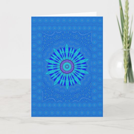 Beautiful Royal Blue Mandala Kunst, Dichtung und M Karte (Vorderseite)