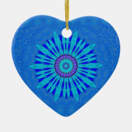 Beautiful Royal Blue Mandala Kunst, Dichtung und M Keramik Ornament (Vorne)
